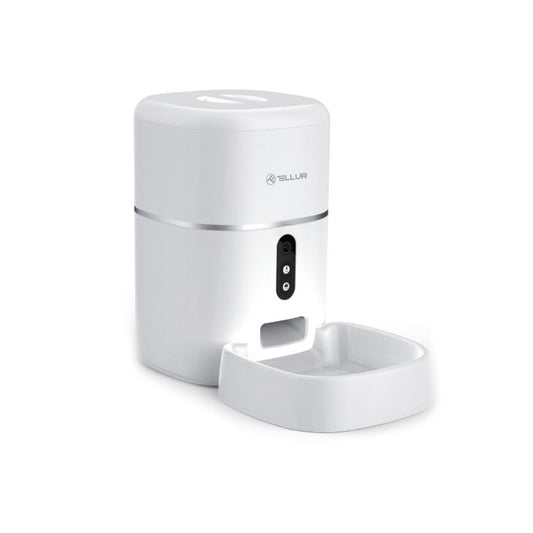 Dispenser hrana animale WiFi Tellur Smart, Camera UltraHD, 4L, Alb - iSTYLE RO