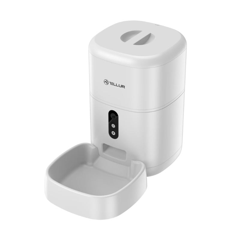 Dispenser hrana animale WiFi Tellur Smart, Camera UltraHD, 4L, Alb - iSTYLE RO