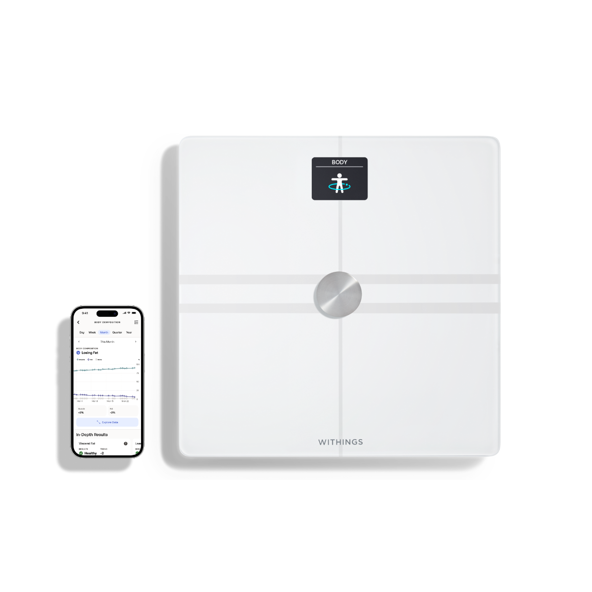 Cantar inteligent Withings Body Comp Complete Body Analysis, Wi-Fi, Alb - iSTYLE RO
