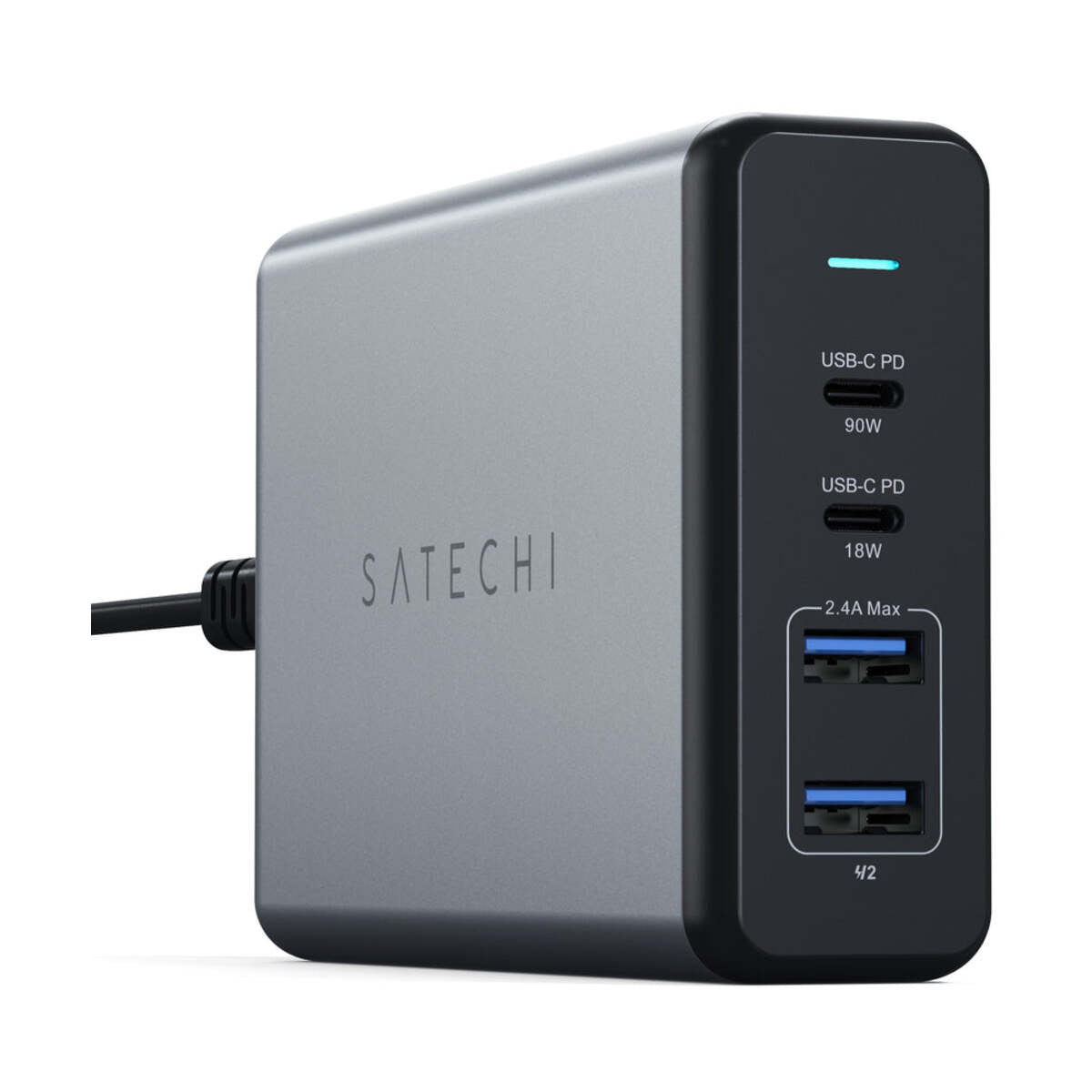 Adaptor priza Satechi 108W TYPE-C MultiPort Travel Charger (1x USB-C PD,2x USB3.0,1xQualcomm 3.0) - Space Gray - iSTYLE RO