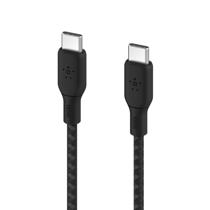 Cablu de date Belkin Braided USB-C la USB-C, 2m, Negru - iSTYLE RO