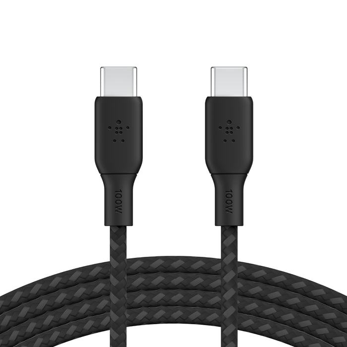 Cablu de date Belkin Braided USB-C la USB-C, 2m, Negru - iSTYLE RO