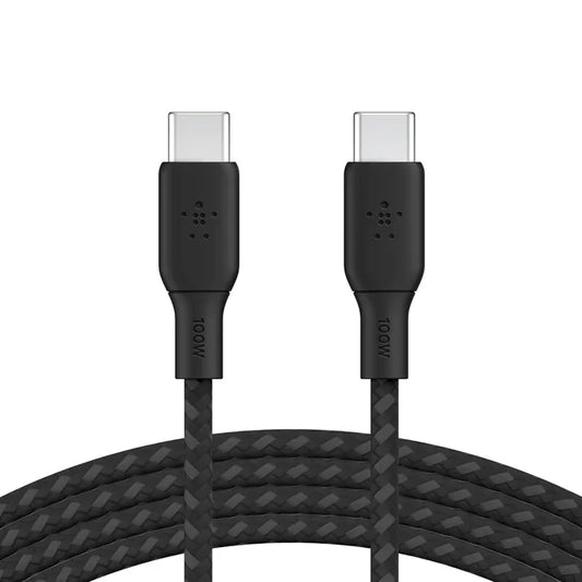 Cablu de date Belkin Braided USB-C la USB-C, 3m, Negru - iSTYLE RO