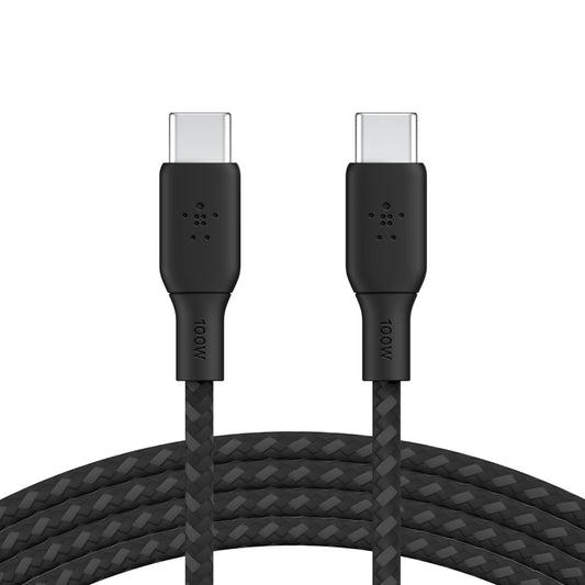 Cablu de date Belkin Braided USB-C la USB-C, 2m, Negru - iSTYLE RO