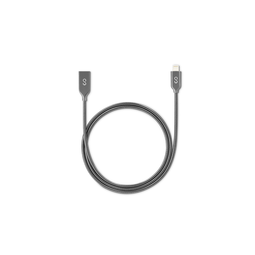 Cablu de date Epico fabric braided USB-A la Lightning 1.8m, Space Grey - iSTYLE RO