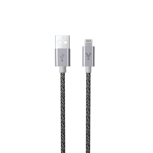 Cablu de date ISTYLE fabric braided USB-A la Lightning 1.8m, Space Grey - iSTYLE RO