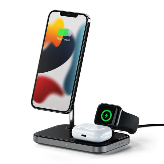 Incarcator Wireless Satechi 3-in-1, Magnetic, USB-C, Negru - iSTYLE RO