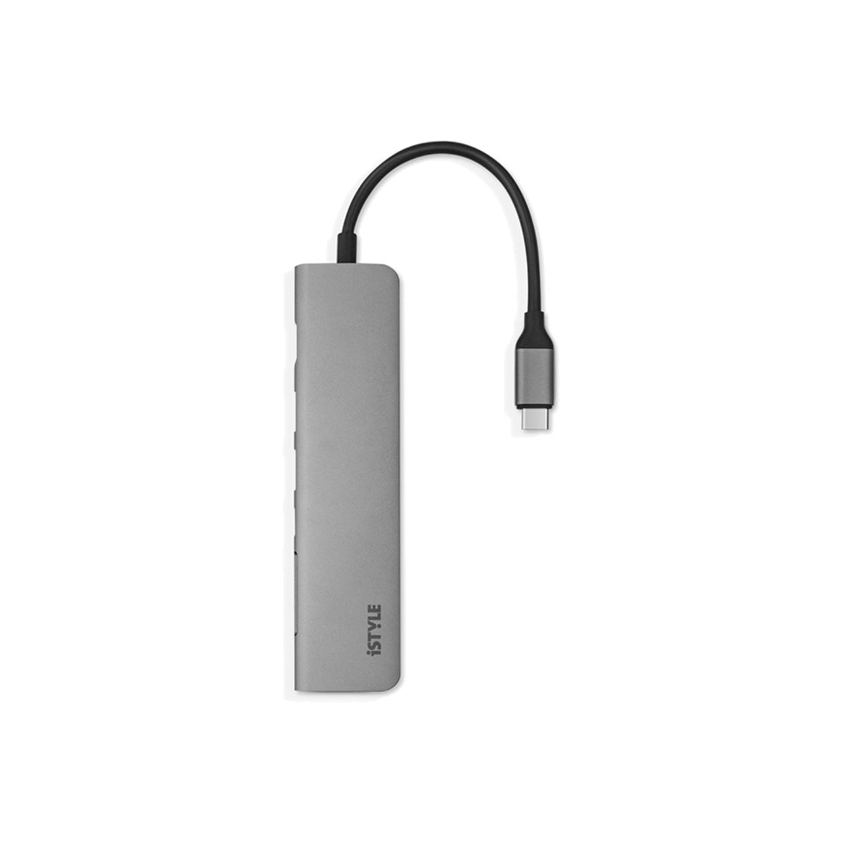 Adaptor hub iSTYLE 7 in1 Multimedia Hub 8K cu USB-C connector, Gri - iSTYLE RO