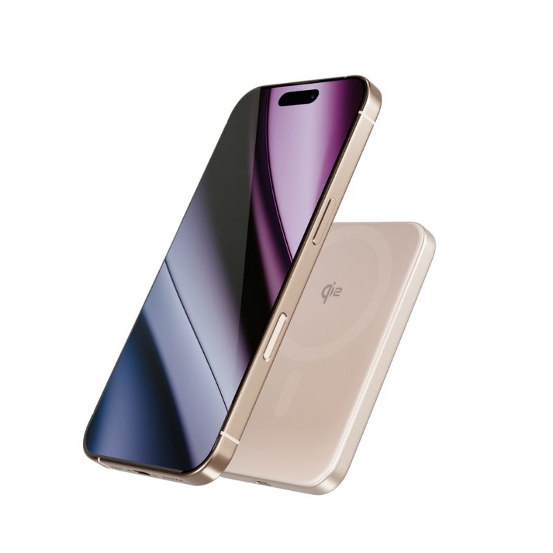 Baterie externa Qi2 EPICO, 5.000 mAh, Bej Titan