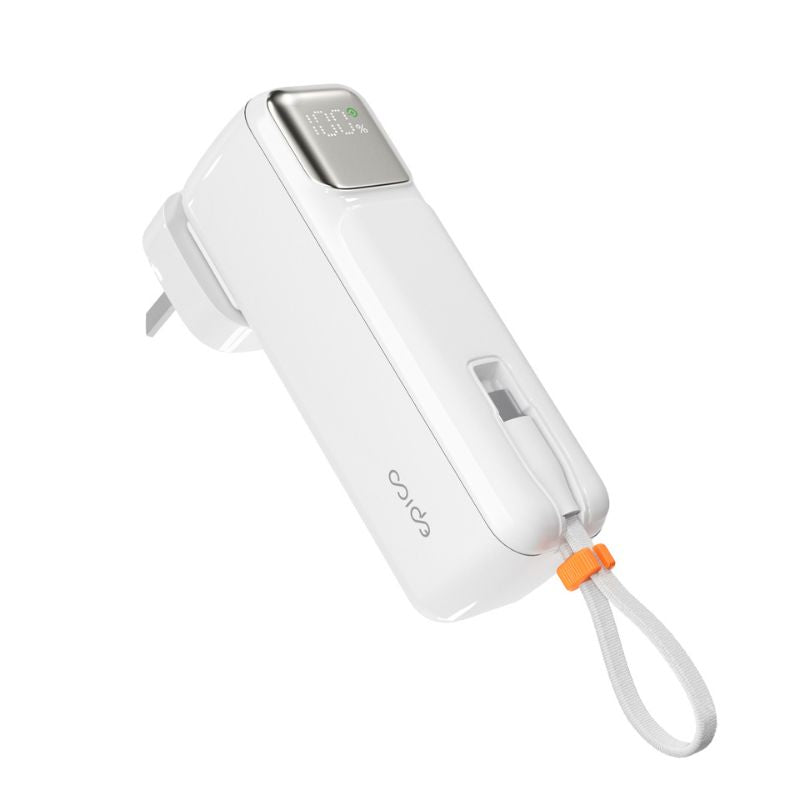 Baterie externa si adaptor priza, 2-in-1, Epico, 5.000 mAh, Alb