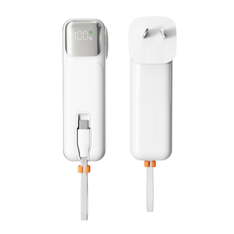 Baterie externa si adaptor priza, 2-in-1, Epico, 5.000 mAh, Alb