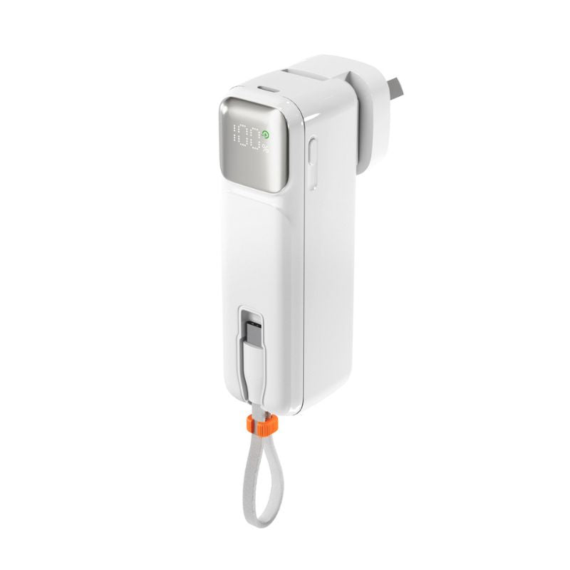 Baterie externa si adaptor priza, 2-in-1, Epico, 5.000 mAh, Alb