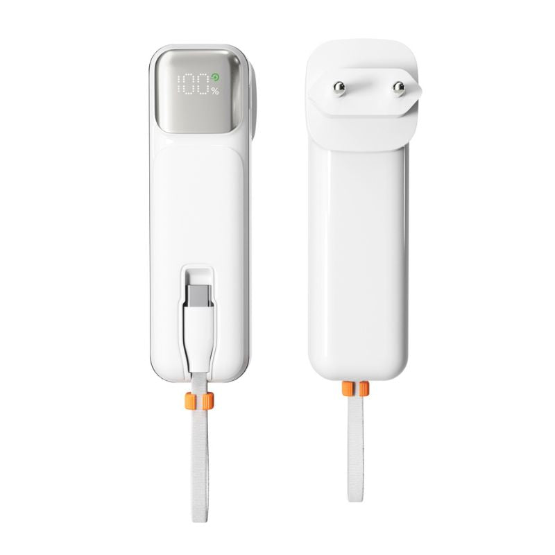Baterie externa si adaptor priza, 2-in-1, Epico, 5.000 mAh, Alb