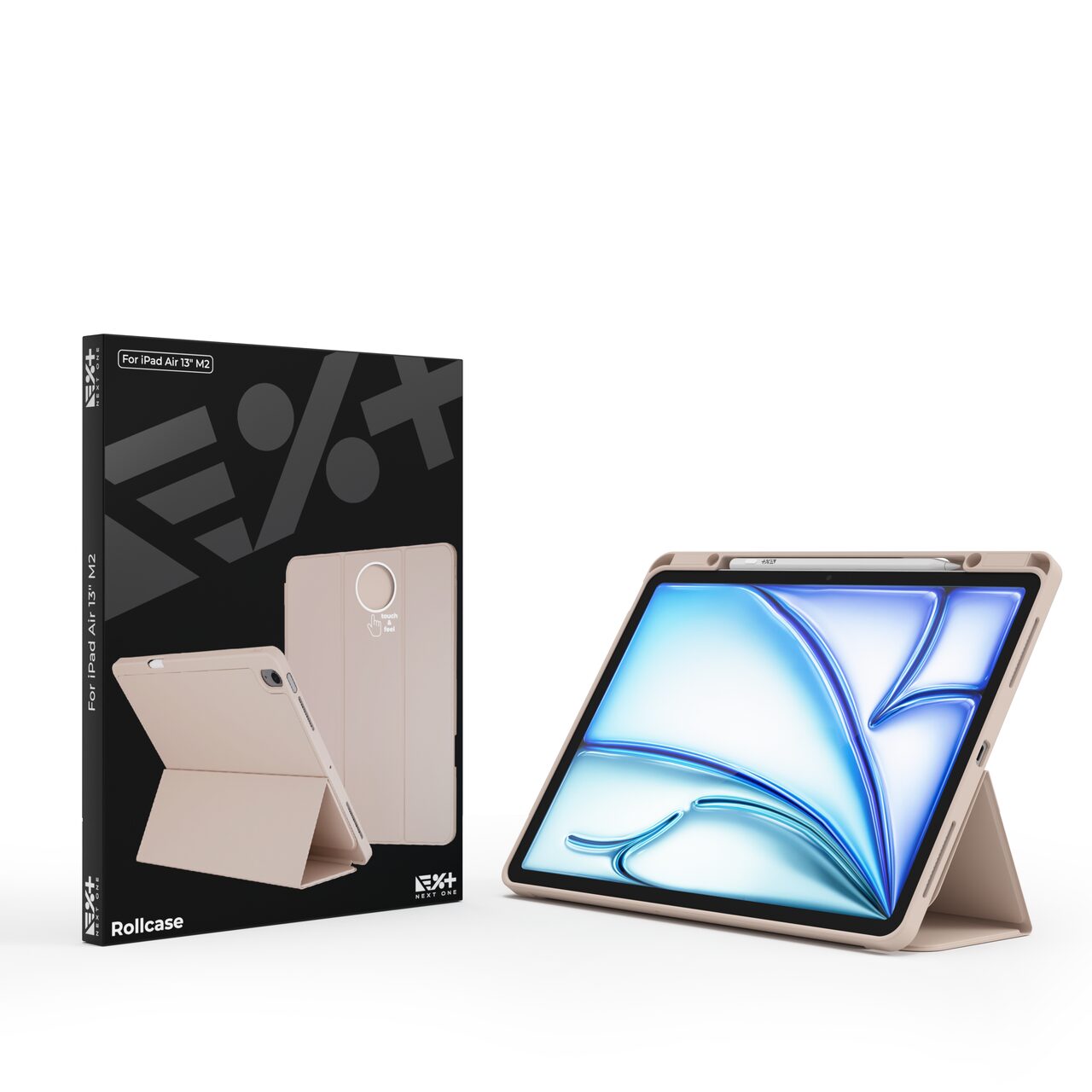Husa de protectie Next One Rollcase pentru iPad Air 13" M2, cu suport pentru stilou, Roz - iSTYLE RO