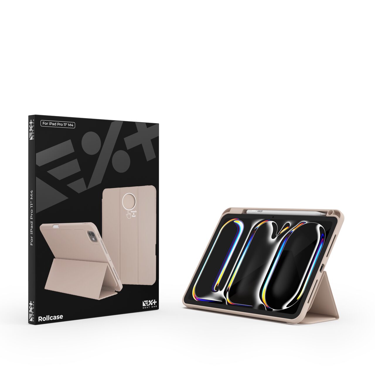 Husa de protectie Next One Rollcase pentru iPad Pro 11" M4, cu suport pentru stilou, Roz - iSTYLE RO