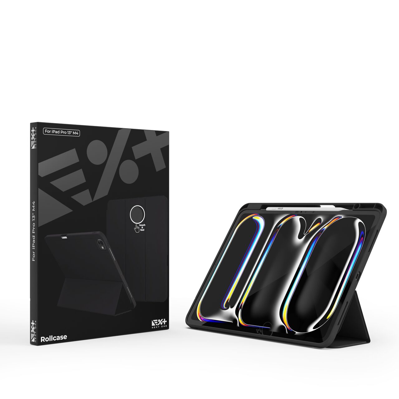 Husa de protectie Next One Rollcase pentru iPad Pro 13" M4, cu suport pentru stilou, Negru - iSTYLE RO