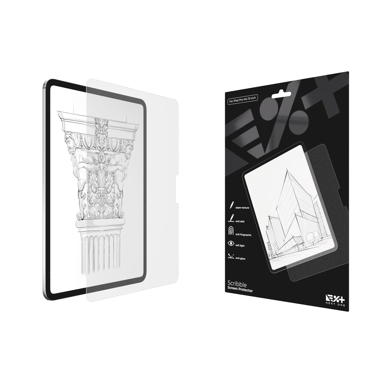 Folie de protecție Next One pentru iPad Pro 13" M4, textură de hârtie - iSTYLE RO