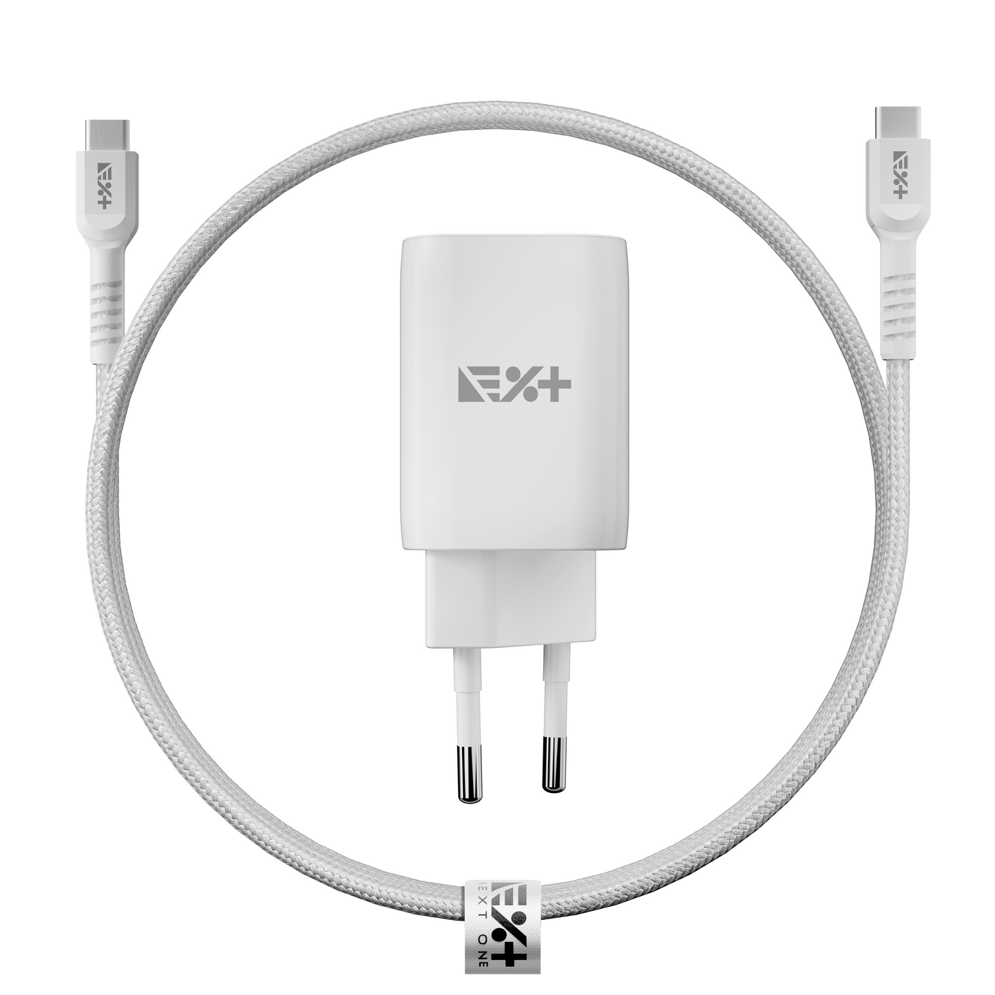Adaptor de priza NEXT ONE Dual GAN 35W + cablu de incarcare USB-C - iSTYLE RO