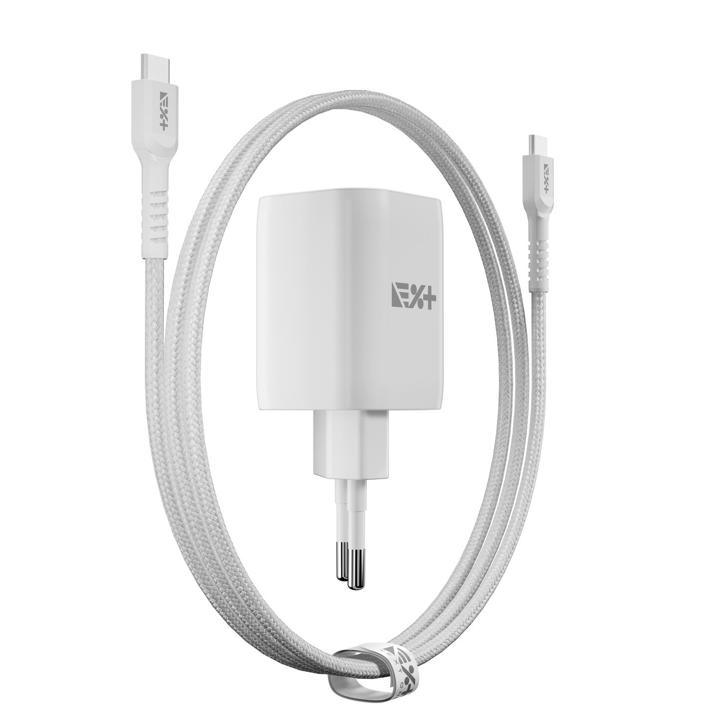 Adaptor de priza NEXT ONE Dual GAN 35W + cablu de incarcare USB-C - iSTYLE RO