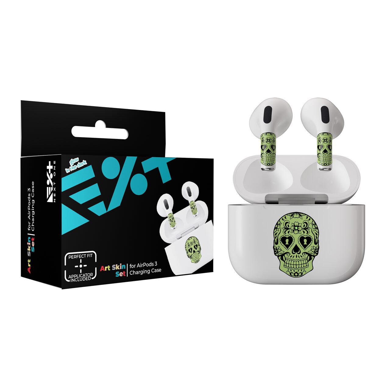 Skin NEXT ONE pentru AirPods 3rd Gen. - Craniu fosforescent - iSTYLE RO