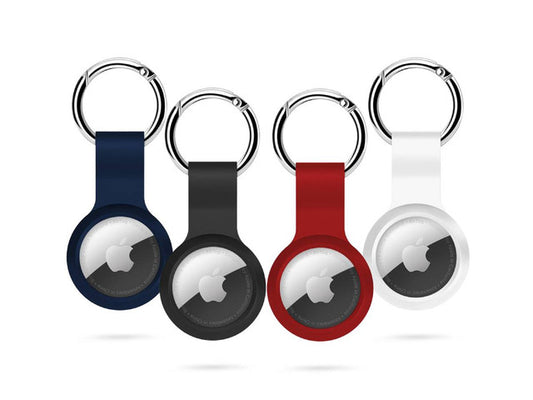 Breloc Epico pentru AirTag, Silicon, Pachet 4 (Negru, Alb, Albastru, Rosu) - iSTYLE RO