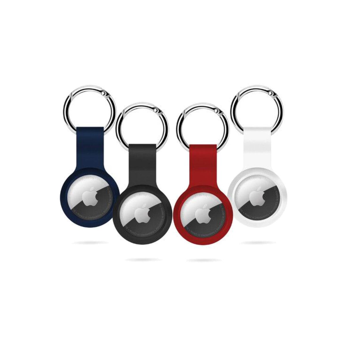 Breloc Epico pentru AirTag, Silicon, Pachet 4 (Negru, Alb, Albastru, Rosu) - iSTYLE RO