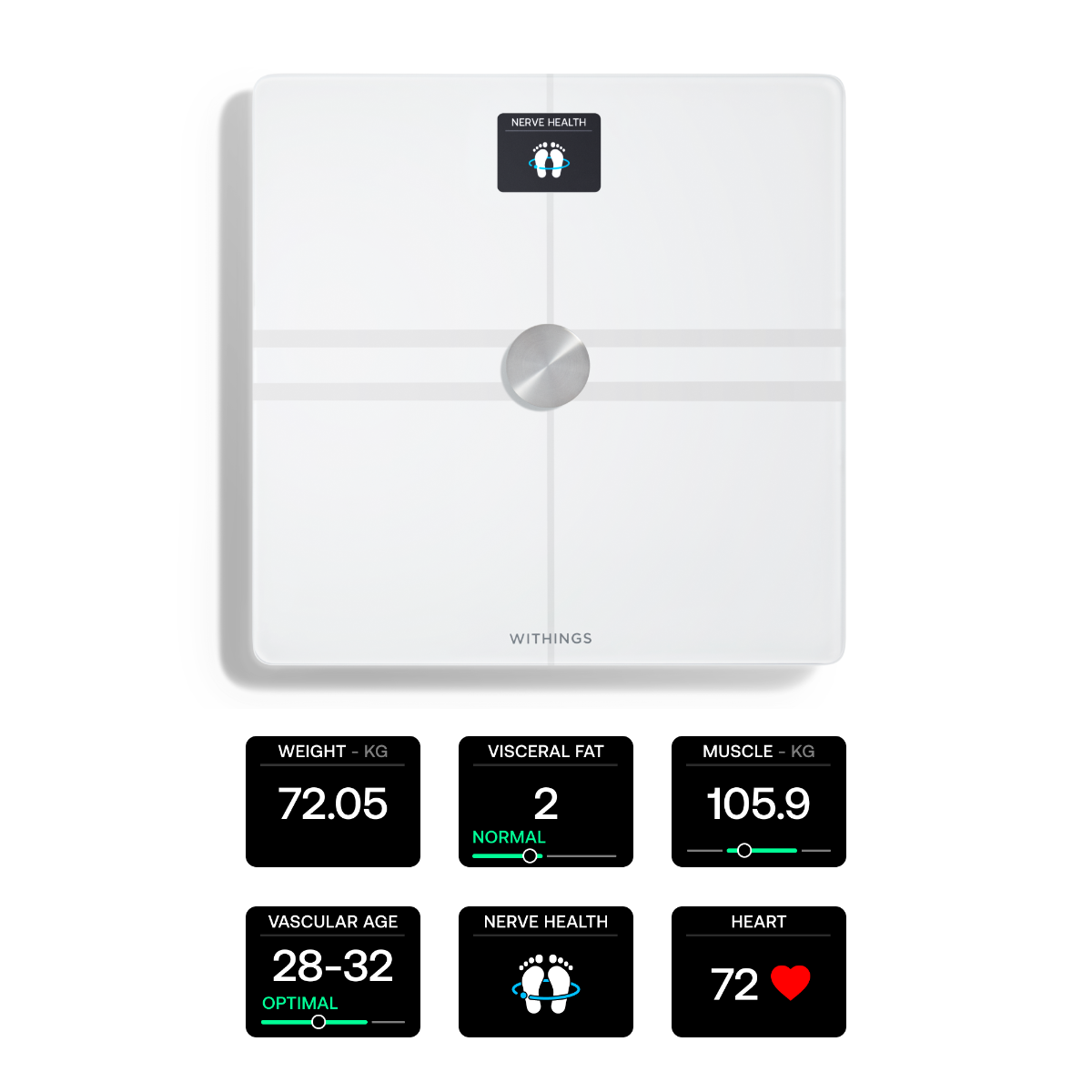 Cantar inteligent Withings Body Comp Complete Body Analysis, Wi-Fi, Alb - iSTYLE RO