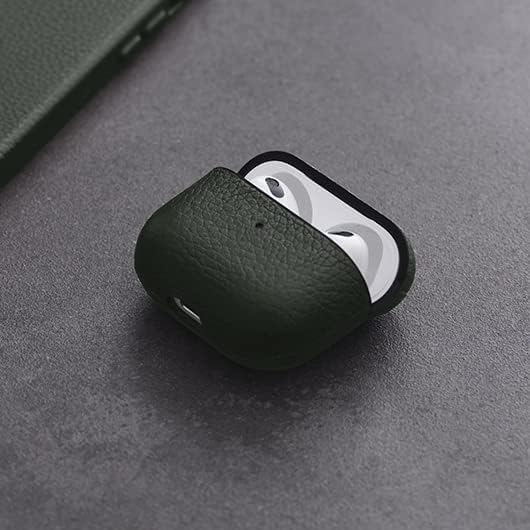 Husa de protectie Woolnut pentru AirPods (gen.3), Piele, Verde - iSTYLE RO