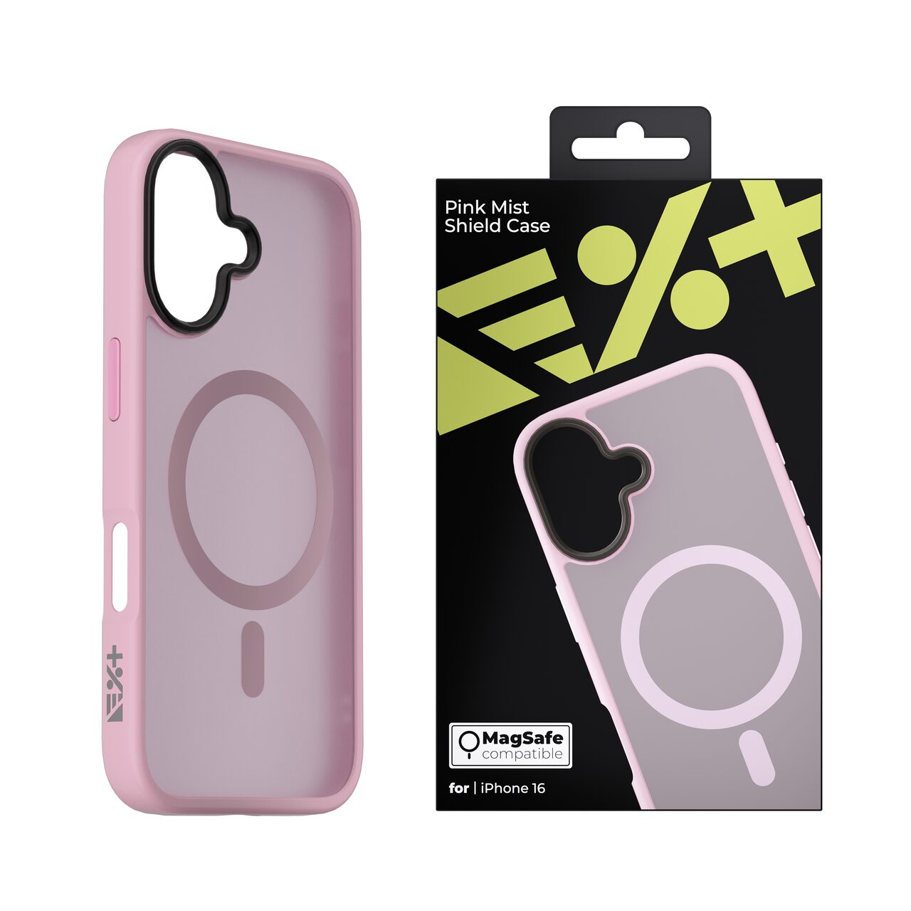 Husa de protectie NEXT ONE Mist Shield cu MagSafe pentru iPhone 16, Roz - iSTYLE RO