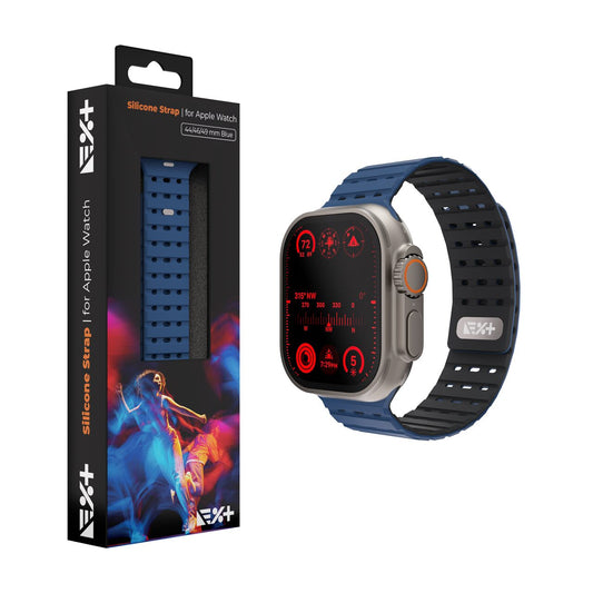 Curea NEXT ONE pentru Apple Watch 46/49 mm, Silicon, Albastru - iSTYLE RO