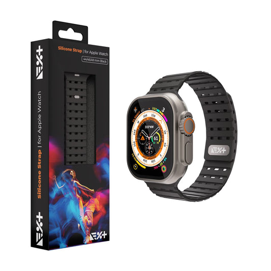 Curea NEXT ONE pentru Apple Watch 46/49 mm, Silicon, Negru - iSTYLE RO