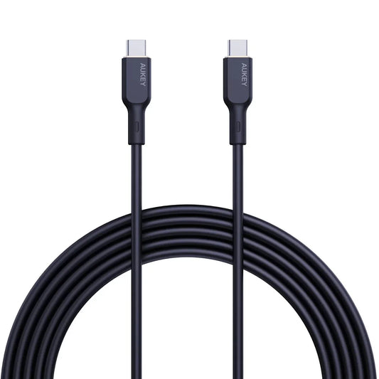 Cablu de date AUKEY, USB-C la USB-C, 100W, 1.8 m, Negru