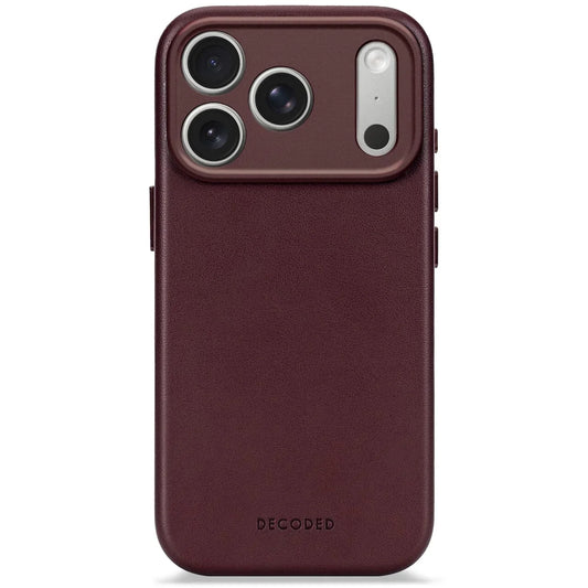 Husa de protectie DECODED pentru iPhone 17 Pro, Piele, Dark Ruby