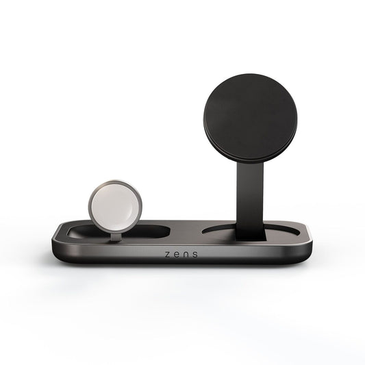 Incarcator wireless pliabil ZENS Duo Charger Pro 3, 3-in-1, Qi 2.2, Negru