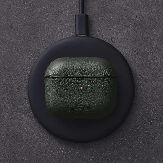 Husa de protectie Woolnut pentru AirPods (gen.3), Piele, Verde - iSTYLE RO