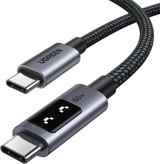 Cablu de date UGREEN UNO, USB-C - USB-C, Fast Charge, 2m, Negru