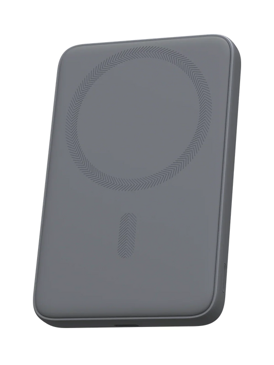 Baterie externa, Powerbank AUKEY 5000 mAh MagSafe – incarcare wireless 15 W + PD 20 W, compact & magnetic, Storm Grey