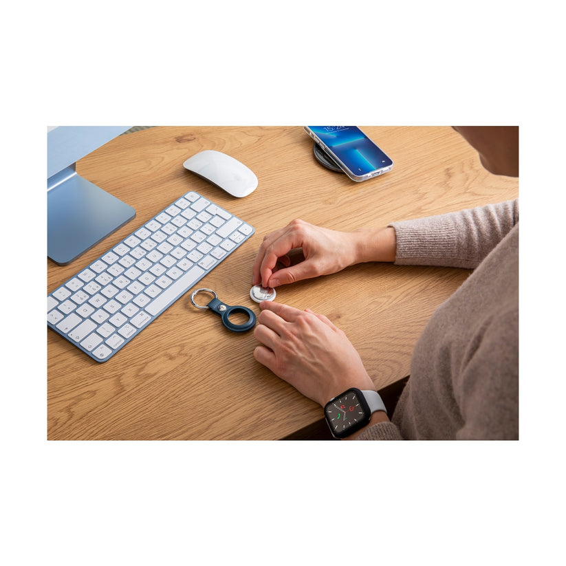 Breloc iSTYLE pentru AirTag, Piele, Maro - iSTYLE RO