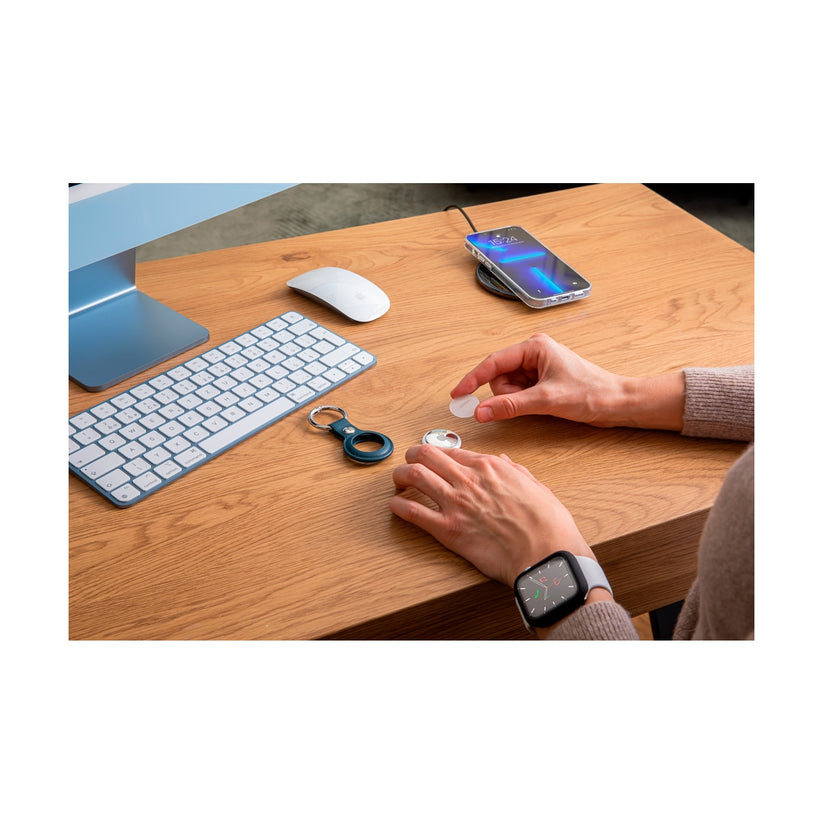 Breloc iSTYLE pentru AirTag, Piele, Maro - iSTYLE RO