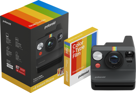 Pachet Camera Foto Instant Polaroid Now (gen.3) Negru + Hartie Foto - iSTYLE RO