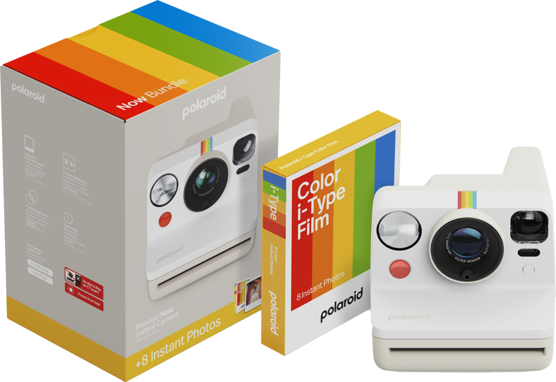 Pachet Camera Foto Instant Polaroid Now (gen.3) Alb + Hartie Foto - iSTYLE RO