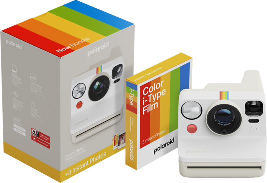 Pachet Camera Foto Instant Polaroid Now (gen.3) Alb + Hartie Foto - iSTYLE RO