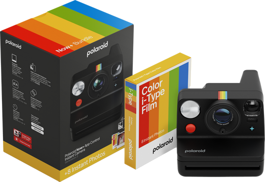 Pachet Camera Foto Instant Polaroid Now+ (gen.3) Negru + Hartie Foto - iSTYLE RO