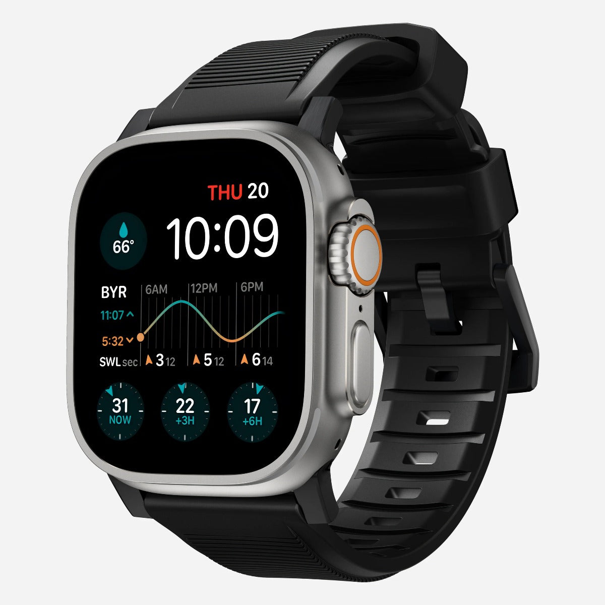 Curea Nomad Rugged Strap pentru Apple Watch Ultra 49mm, Negru - iSTYLE RO