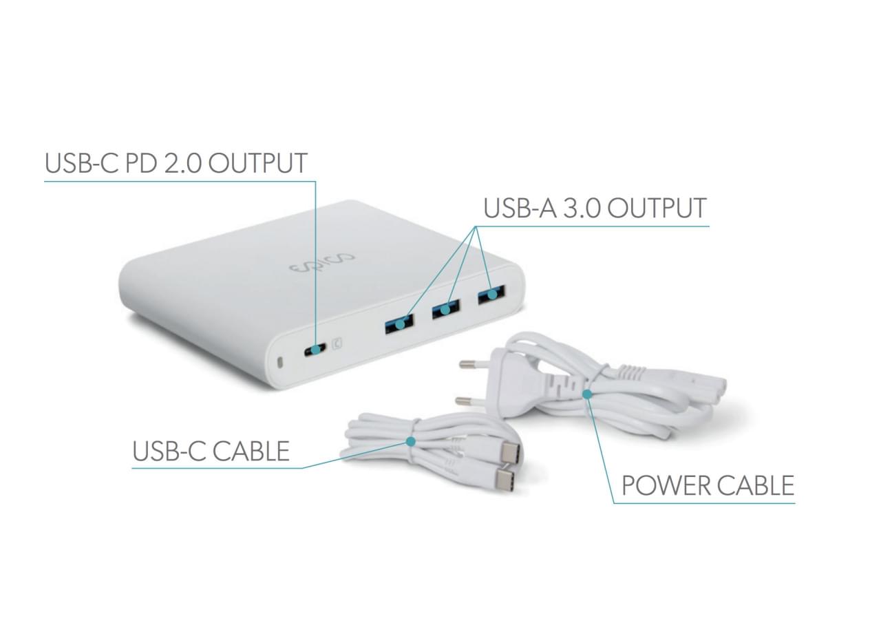 Adaptor Epico 87W USB-C Laptop Charger Fast Charge 3.0 - white - iSTYLE RO