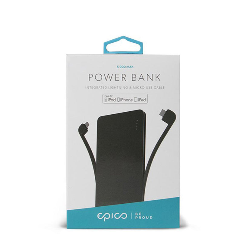 Acumulator extern EPICO Eloop cu cablu Lightning si Micro USB - 5000mAh - iSTYLE RO