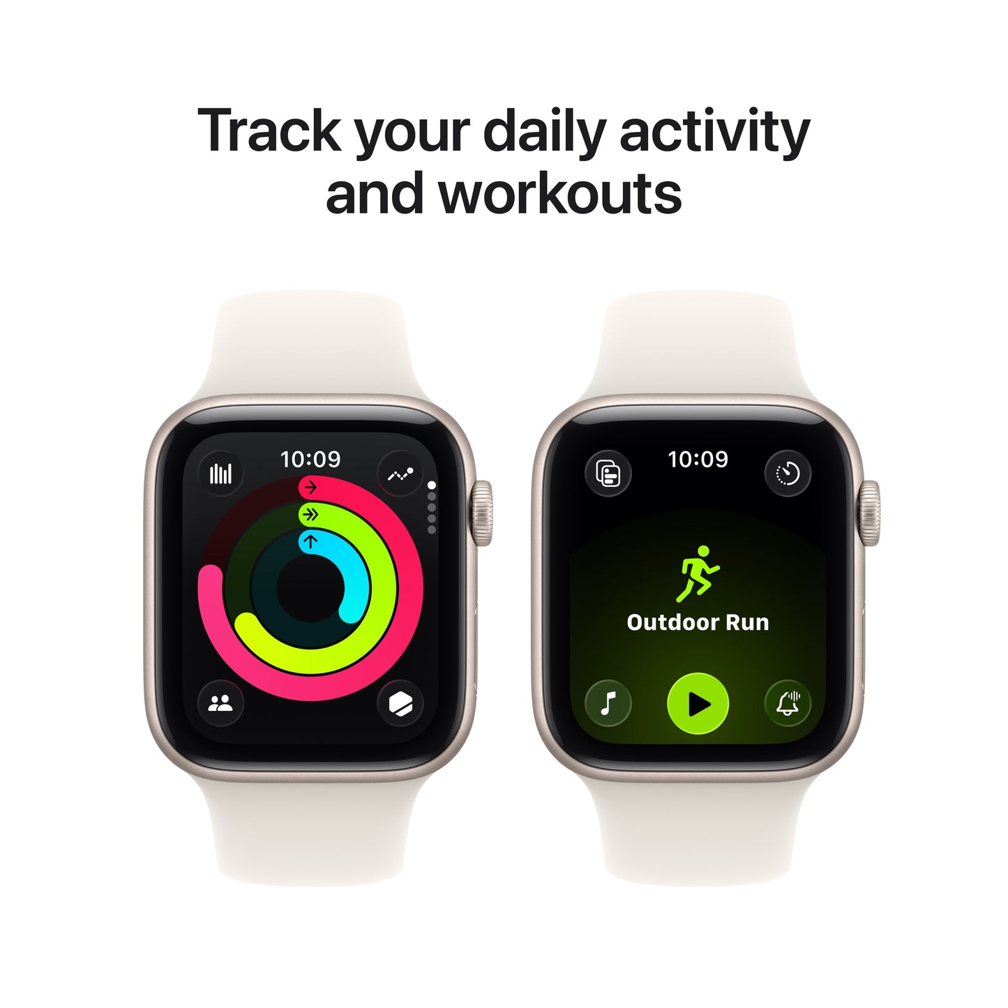 Apple Watch SE 3 GPS 44mm Starlight Aluminium Case with Starlight Sport Band - M/L