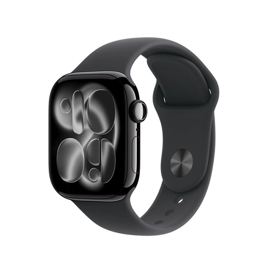 Apple Watch Series 11 GPS 42mm Jet Black Aluminium Case with Black Sport Band - S/M
