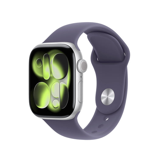 Apple Watch Series 11 GPS + Cellular 42mm Silver Aluminium Case with Purple Fog Sport Band - M/L