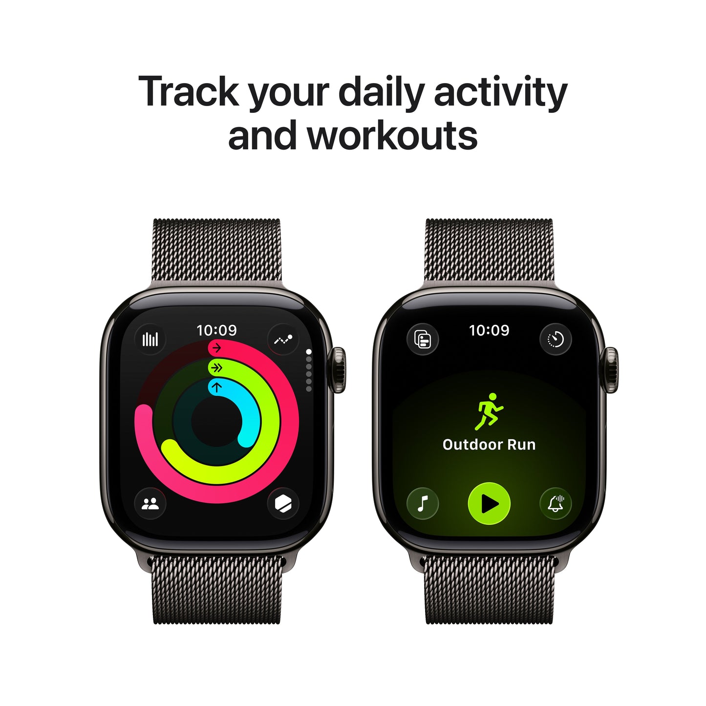 Apple Watch Series 11 GPS + Cellular 42mm Slate Titanium Case with Slate Milanese Loop